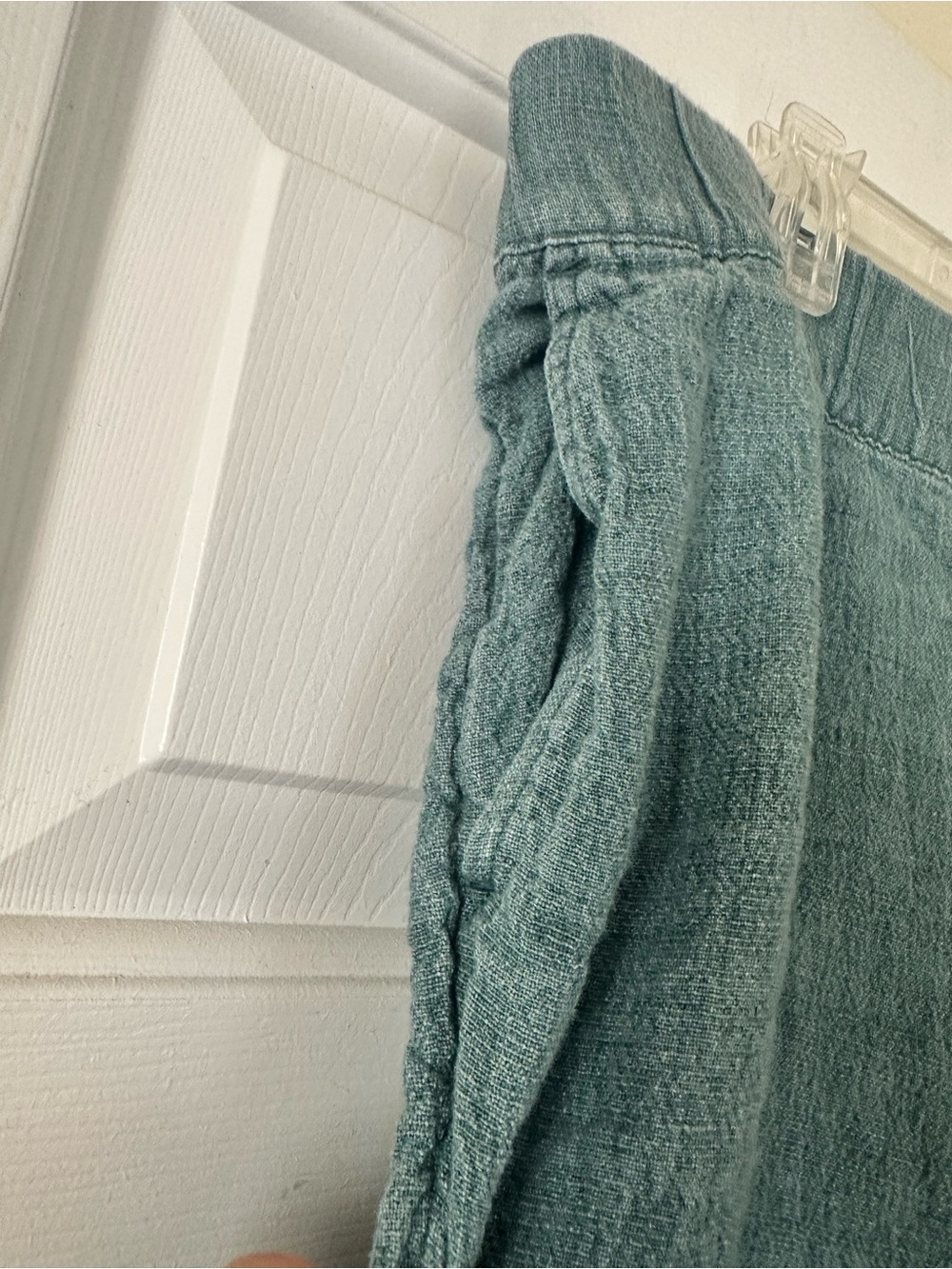 J. Jill Teal Cropped Linen Cropped Pants - Picture 3 of 7